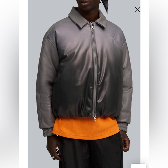 Puma Oversize Faux Leather Bomber Jacket